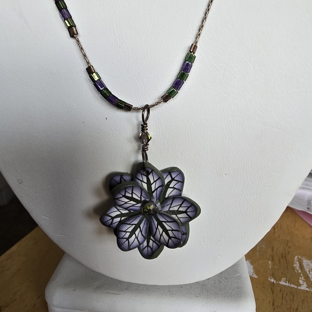 Purple Flower Antique necklace
